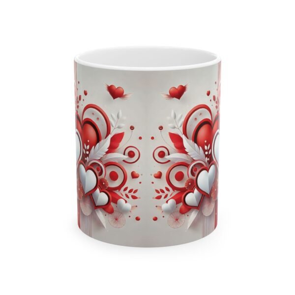 Valentine's Day Love Ceramic Mug - Heart Designs (11oz & 15oz) - Image 2