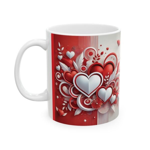 Valentine's Day Love Ceramic Mug - Heart Designs (11oz & 15oz) - Image 4