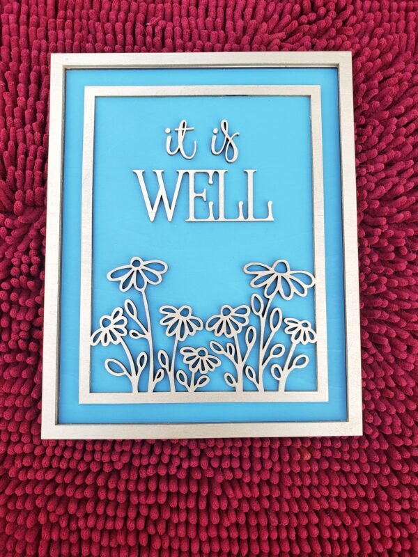 Serenity Blooms: 'With My Soul' & 'It Is Well' Wall Hanging Set - Image 5