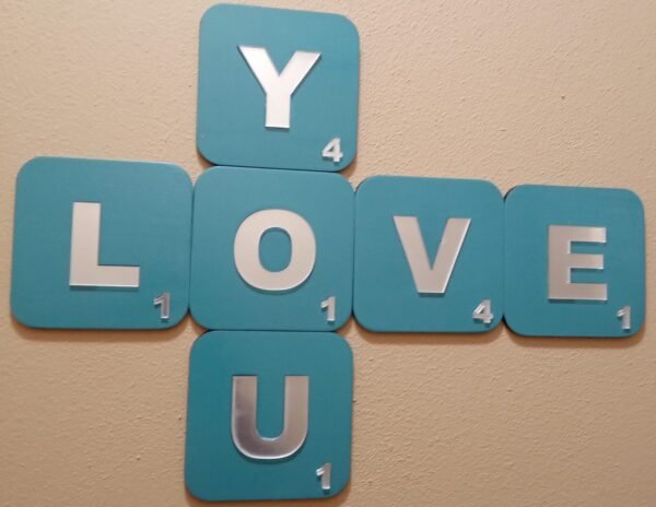 Vintage Teal Mirror Letter Scrabble Tile – 3D Custom Wall Art