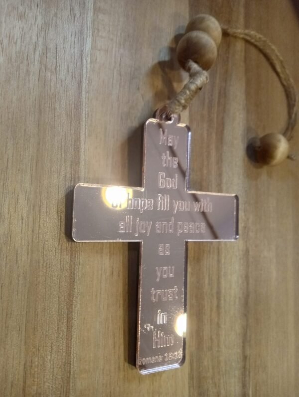 Handcrafted “Hope” Cross – Rearview Mirror or Wall Hanging - Image 2